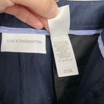 Liz Claiborne Dark Navy Blue Black Audra Cotton Blend Straight Leg Pants Photo 8