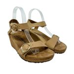 Birkenstock Papillio Soley Wedge Sandals Nubuck Leather Beige Tan 38 US 7 7.5 Photo 4