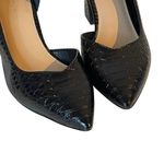 BCBGeneration  Sheilah Pump Pointed Toe Half D’orsay Block Heel Black Snake Sz 8 Photo 12