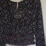 Free People  Floral Lolita Top Black Women's  size XS Photo 3