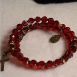 Source Unknown Rare Vintage Religious Catholic Aurora Necklace Clip Earrings & Coil Bracelet Photo 6