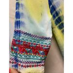 Calessa Floral Embroidered Tie Dye Tunic Top Women Sz‎ L Boho 3/4 Sleeve Artsy Size L Photo 3