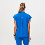 FIGS Rafaela Oversized Scrub Top in Royal Blue, Size Small Photo 4