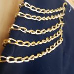 Saphire Red black pencil skirt with gold chain (detachable) Size undefined Photo 3