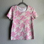 White Stag ๐ Pink and Tan Floral Short Sleeve T-shirt Photo 0