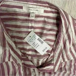 Maurice's Maurice’s Women’s Lightweight Button Down Shirt Mauve White Stripe Size L NWT Photo 2