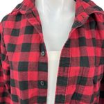 Uniqlo Red Black Flannel Plaid Checkered Button Down Long Sleeve Shirt Top Sz M Photo 2