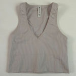Athleta  Ribbed Crop Tank Top Women’s XS Gray V-Neck Sleeveless Activewear Photo 0