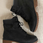 Timberland Women's Jayne 6" Dark Black Nubuck Leather Waterproof Boots size 10 Photo 0