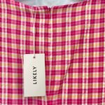 Likely  Pink Yellow White Gingham Tie Front Ruffle Kai Mini Dress size 10 NEW Tag Photo 5