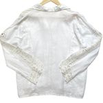 Vintage WEAVZ Linen Cut Work Sleeve Top White Size L Photo 2