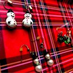 Vintage Christmas earrings bundle snowman holiday ugly sweater party festive Red Photo 1