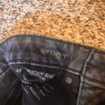 American Eagle Outfitters Womens Skinny Jeans Black Extreme Flex Distressed Hem Photo 2