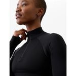 Athleta  M Momentum Seamless Crop Half Zip Black Medium Regular Photo 3