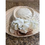 Vintage VTG Sonni San Francisco Wide Brim Straw Sun Derby Church Easter Hat Tan Photo 4