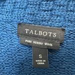 Talbots  Women Blue Textured Merino Wool Blazer Jacket S Preppy Academia Office Photo 3