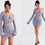 House Of CB  ‘Camille’ Dove Grey Real Silk Mini‎ Dress NWOT Size M Photo 1
