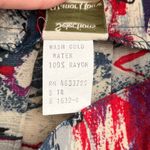 Vintage 80s Selections Manor House Abstract Print Pleated Midi Skirt Blue Red, M Size M Photo 8