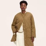 Woolrich  Olive Green Size M Quilted Longline Jacket Floral Vest Combo Photo 1