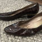 Bruno Magli Vintage 80s Brown Leather Chunky Heel Size 8 Photo 5