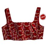 Saloni Multicolor Printed Poplin Cropped Tank Top Women 8 NWT MSRP $201 | 47 Photo 2