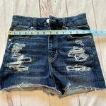 American Eagle  Next Level Stretch Distressed Dark Denim frayed shorts  S… Photo 5