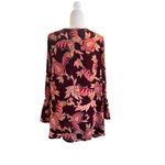 Show Me Your Mumu Perveen Pirate Tunic Large Boho Floral Bell Sleeve Burgundy Photo 3