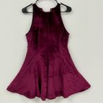 Commense Velvet Zipper Slim Tank Dress Burgundy Halter Mini . Size Small Red Photo 3