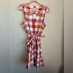 J.Crew NWT Coral Lilac Gingham Checkered Tiered V-Neck Pocketed Dress 14 Photo 3