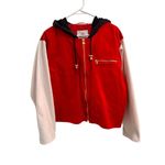 mondi SPORTS Hooded Zip Front Color Block Red & White Jacket Womens Size L‎ Size L Photo 1