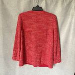 Misook V-Neck Tweed Jacket Knit Gold Button Closure Red Orange Size M Office Photo 2