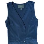 J.Crew Navy Blue Trench Jumpsuit One Piece Pants Crop Silky Sz 2 Pockets Career Photo 6