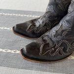 Corral  WOMEN'S BLACK INLAY WESTERN BOOTS SNIP TOE Size 7.5 Photo 5