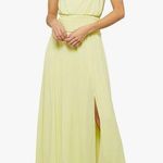 BCBGMAXAZRIA Women's Cowl Neck Flowy Maxi Dress in Lemon Zest Size L Photo 0