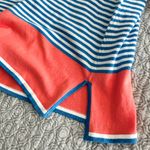 Sail To Sable STS  Preppy Striped Nautical Knit Dress Blue White Coral Size XL Photo 3