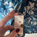 Pilcro Anthropologie  Blouse Batwing Flowy Oversized Ruffle Trim Blue Size S Photo 5