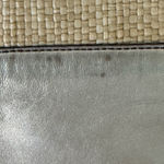 Coach Large Vintage Legacy Natural Straw & Gold Metallic Leather Tote Bag Photo 5