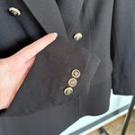 ZARA  Black Double Breasted Blazer Gold Button Academia Nautical Jacket Medium Photo 4