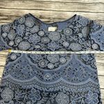 HD in Paris Women's Sheer Floral Crewneck Lace Blouse Shirt 2 Blue Periwinkle Photo 10