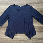 Ro & De  X Anthropologie Navy Long Sleeve Women's Top Modal Oversized size Large Photo 0