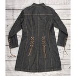 Escada Y2K Denim Suede Tassle Lace Up Back Turquoise Button Detail Dress Sz‎ 42 Blue Size undefined Photo 2