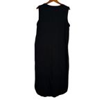 J.Crew  Sleeveless Tank Curve Hem Midi Cover Up Casual Dress Round Neck L Black Photo 3