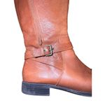 Naturalizer Brown Leather Knee High Boots Buckle Side Zip Riding 10M Wide Photo 10