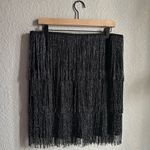 🖤Maner Boutique Black Silver Holographic Fringe Mini Skirt Size XXL Photo 3