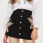 Topshop Black button skirt with flowers Photo 0