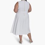 Calvin Klein NWT Tie Scuba Crepe Midi Dress (Plus) 14W, CREAM / WHITE Photo 4