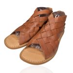 Born Iwa Woven Gladiator Sandals Criss Cross Leather Womens 10 M Brown Back Zip Photo 2