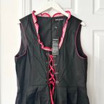 Scarlet Darkness NWT Black Red Cotton Corset Lace Up Gingham Trim Dress 2XL Size 2X Photo 1