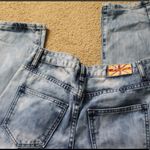 Machine dark acid wash ripped straight leg jeans Blue Size 27 Photo 4