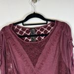Free People  New romantic women’s Size Small sleeveless blouse maroon Boho‎ Lace Photo 1
